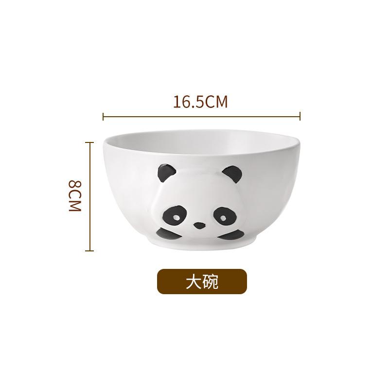 Japanese Tableware Set Cute Panda Underglaze Ceramic Plates High Value Household Bowls Vegetable Plates Dishes