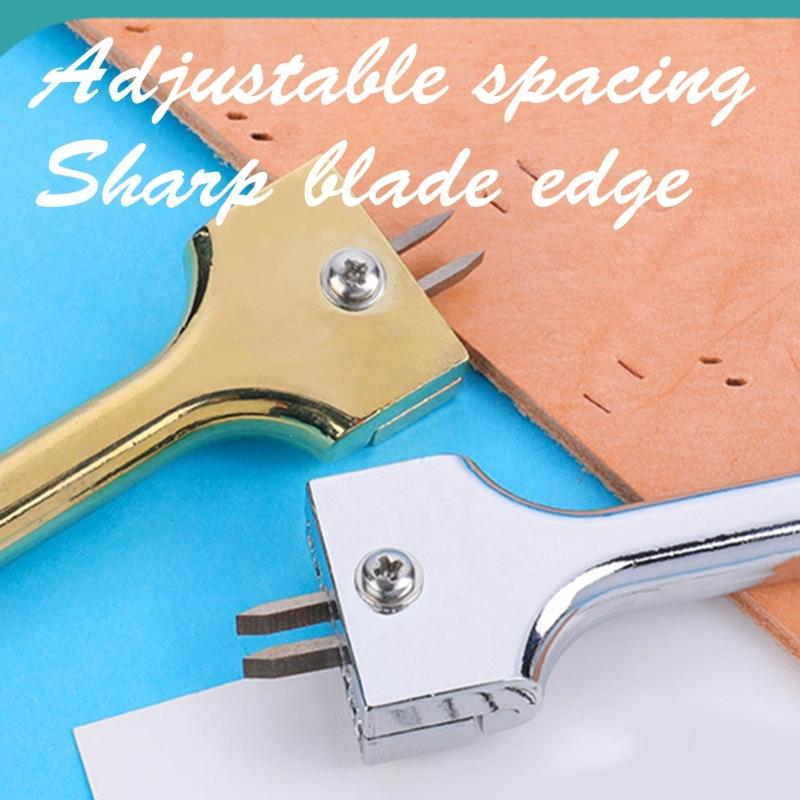 Leather Punch Tool Easy to Use Adjustable Fork Punch DIY Leather Tool Magnetic Buckle Installation Tool