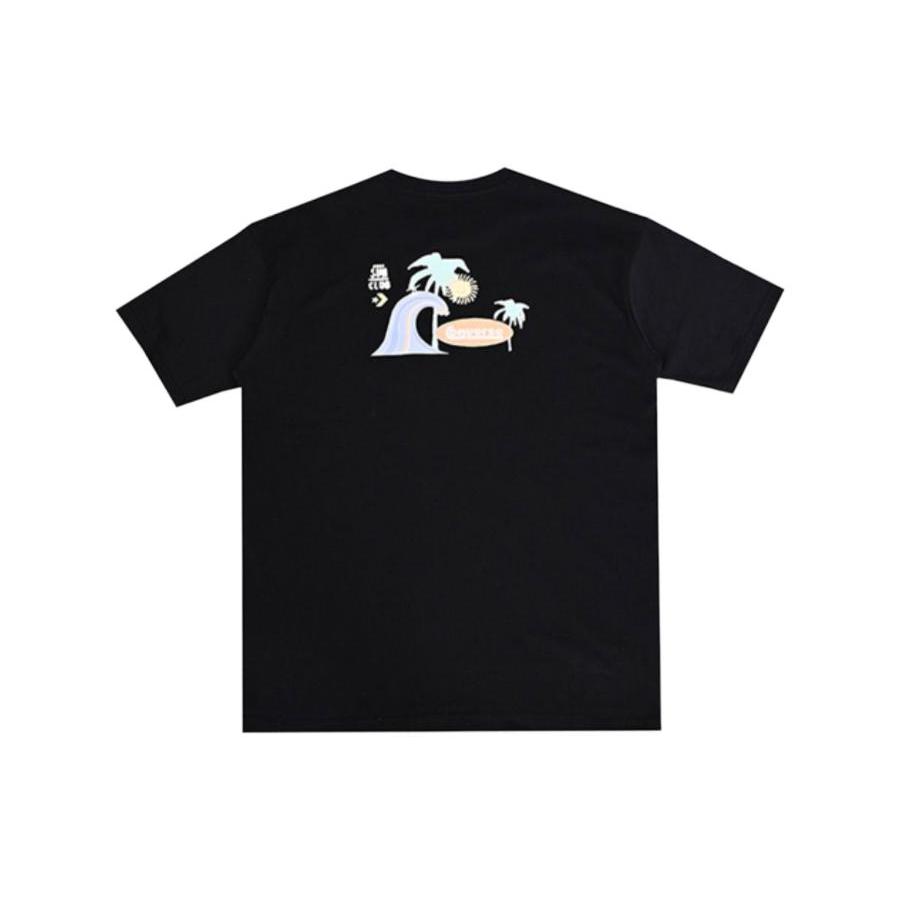 Converse T Shirts Men's Black Crew Neck Moderate Straight Fit 10025877-A02