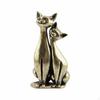 Brass Cat Statue Creative Design Figurine Collectible Miniature Kitten for Couples,