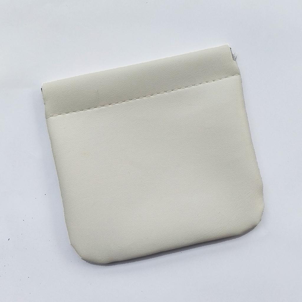 4Pcs PU Leather Automatic Closure Pouch Solid Color Mini Pocket Cosmetic Bag Portable Makeup Clutch for Jewelry Lipstick