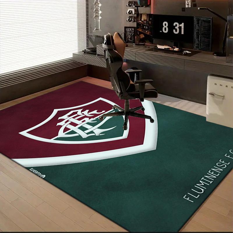 Soccer Club Emblem Design Printed Office Carpet Chair Cushion Entryway Rug, Rugs for Living Room, Bedroom Christmas gifts