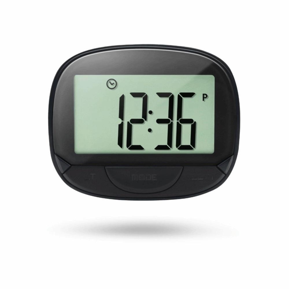 Large Screen Clip-On Pedometer Multifunctional Time Display Electronic Pedometer  Outdoor Sports чёрный