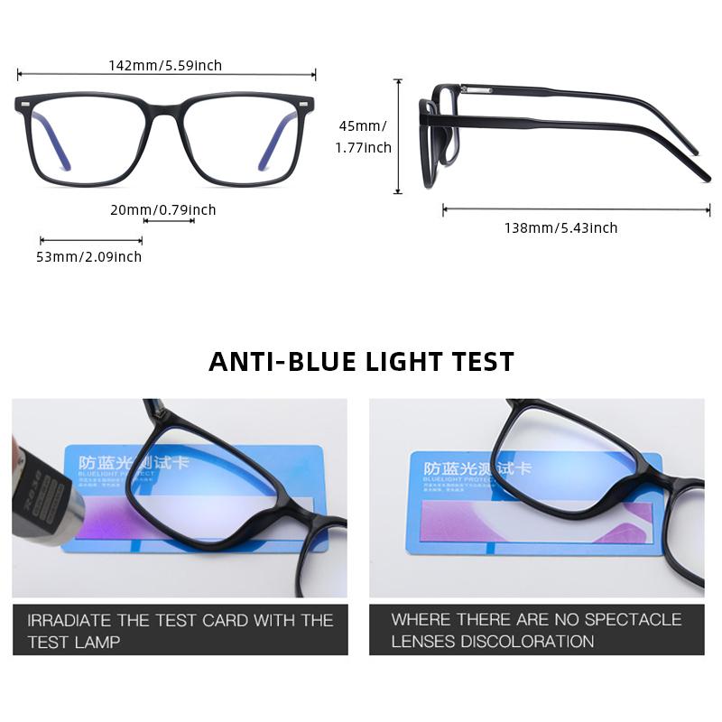 Square Frame Anti-Blue Light Glasses Men Women Classic Black Decorative Glasses Male Female Fashion Daily Use Eyeglasses