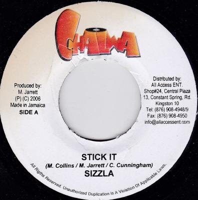 7inch Record SIZZLA - Stick It NONE Chalwa 2006 Jamaica Reggae, Ska & Dub Used
