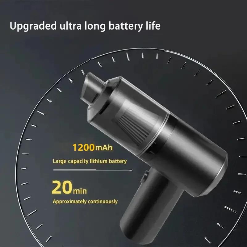 Handheld Car Vacuum Cleaner Powerful Wireless Dust Collector USB Rechargeable Portable Cleaning Appliance for Home and Auto