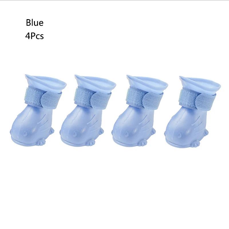 4Pcs/Set Pet Dog Rain Shoes Anti Slip Waterproof Cat Shoe Rubber Boots for Outdoor Footwear Socks Dogs Cats Foot Cover