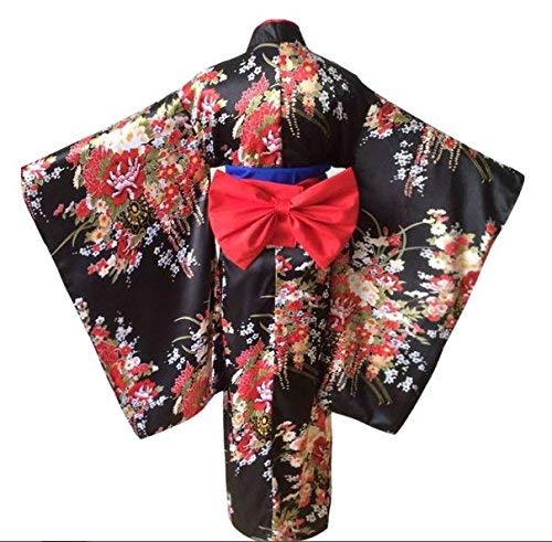 amaletPlay Hell Girl Wig, Enma Ai Style, Kimono, Furisode, Wig Net, and Fan Included, Oiran Cosplay Costume, Women's, Plus Size (XL)
