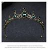 Elegant Green Diamond Baroque Bridal Tiara, Noble Crystal Princess Crown for Birthdays.