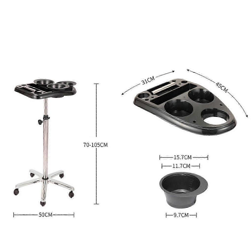 Rolling Salon Tray On Wheels Hair Dyeing Rack Hair Tools Organizer for Salon