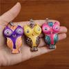 First Layer Cowhide Creative Owl Bag Car Keychain Pendant Animal Doll Jewelry Cute Little Gift