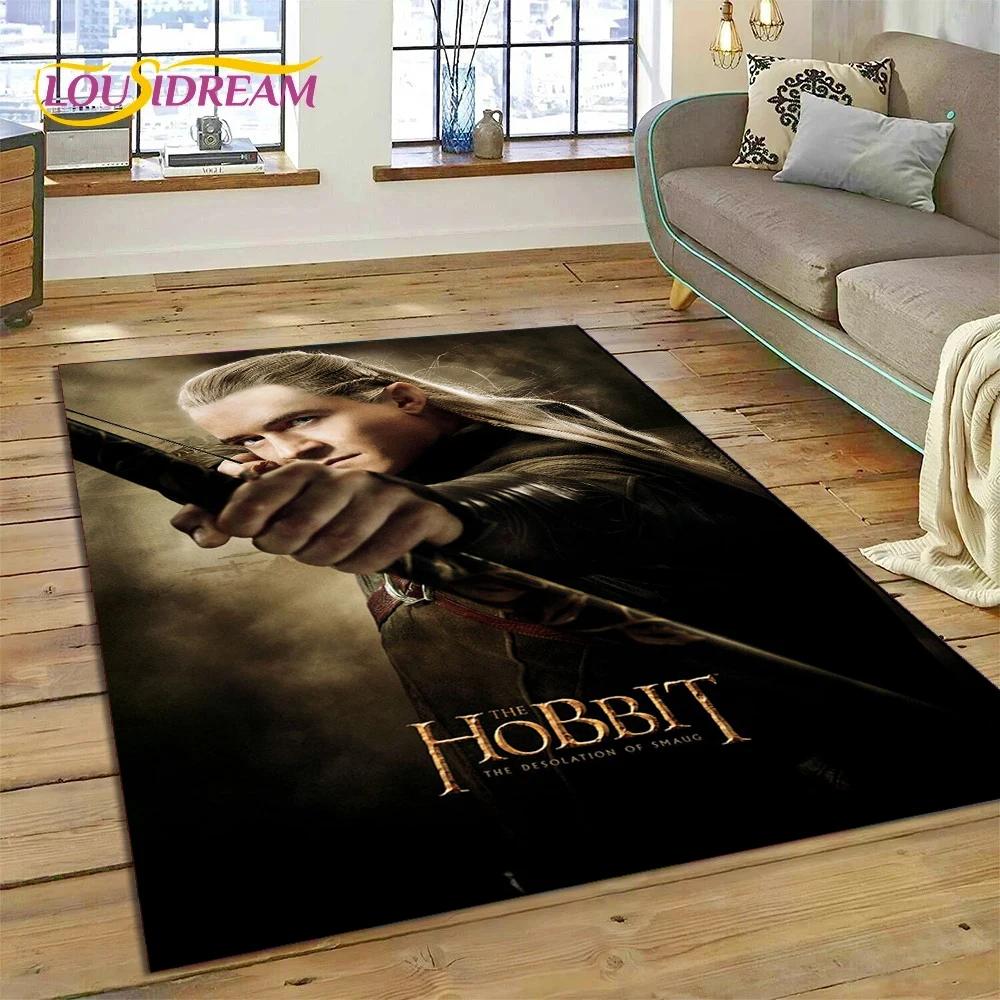 3D L-Lord of The Rings H-Hobbit Movie HD Rug Carpet for Living Room Bedroom Home Decor,Non-slip Decoration for Sofa Doormat Gift