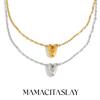 MamacitaSlay 316L Stainless Steel Letter Pendant Necklace Waterproof 18K Gold Plated Neck Jewelry Women's Minimalist Necklace