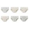 3Pcs Mid Waist Stripe Letter Briefs Ultra-thin Underwear for Women Mesh Seamless Panties  Gifts