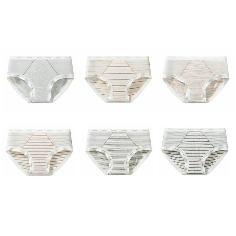 3Pcs Mid Waist Stripe Letter Briefs Ultra-thin Underwear for Women Mesh Seamless Panties  Gifts