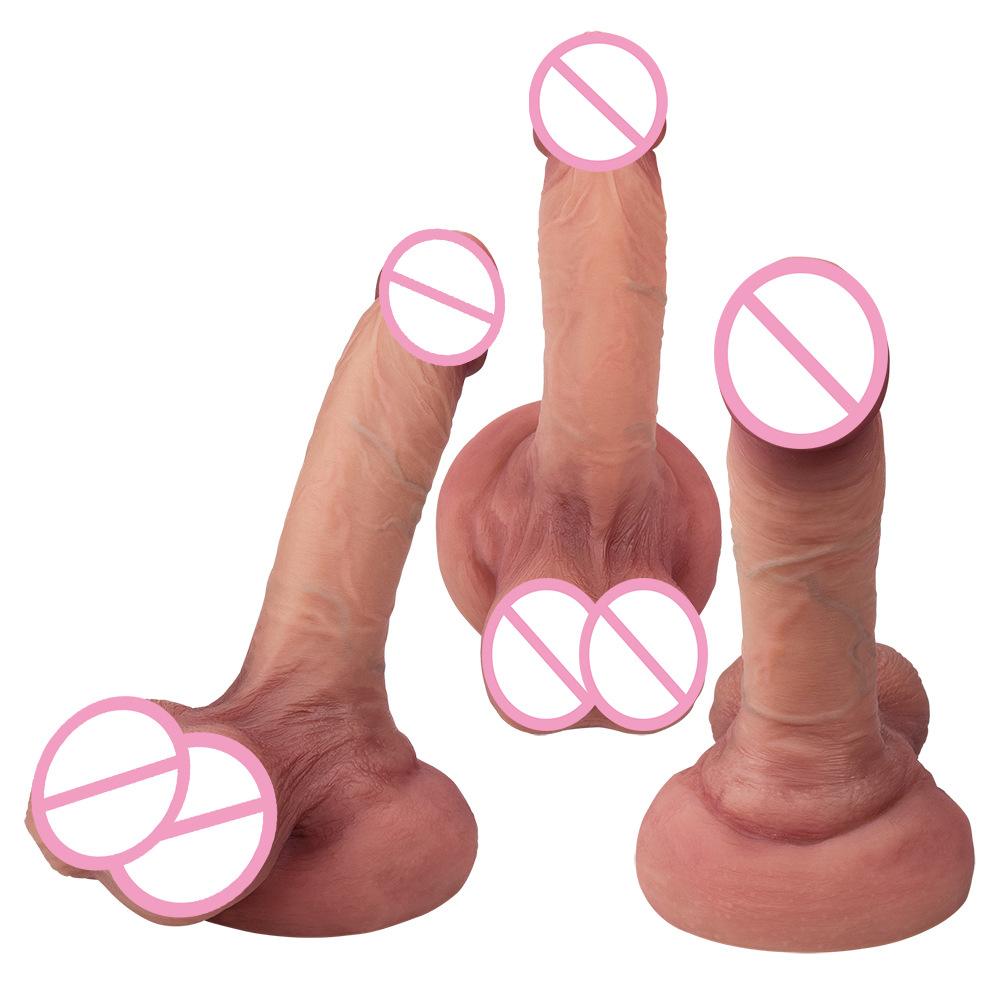 Phallischer, lebensechter, sinnlicher Simulationsdildo, weiblicher Masturbator, flüssiges Silikon-GEL-Sexspielzeug, Penis mit kostenlosem Geschenk