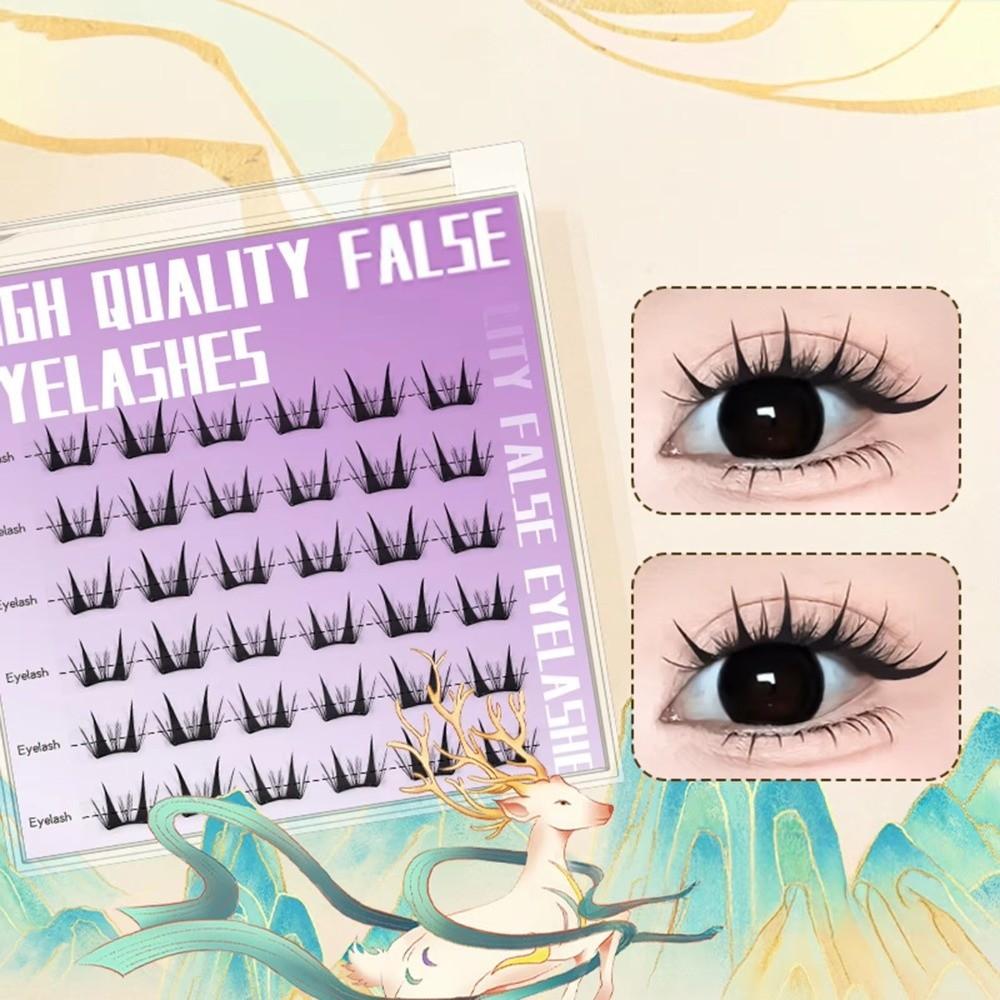Easy Apply Press on Eyelash Clusters Soft Individual Lashes Comic Eyelash Clusters for Traveling