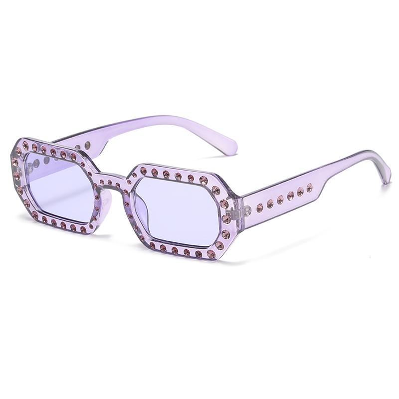 2pcs Fashion Square Sunglasses for Women Men Thick Frame Double Bridges Design Eyewear Female Chic Polygon Sun Glasses UV400
