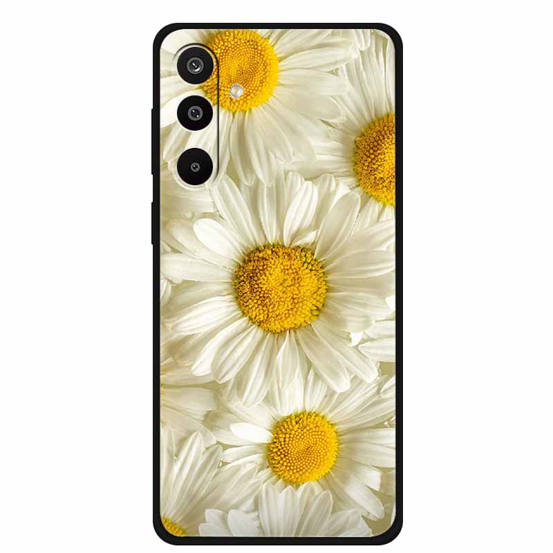 For Samsung Galaxy A36 5G Case Flowers Printed Silicone Phone Cases Cover for Samsung A26 5G TPU Shells A 26 36 Black TPU Coques