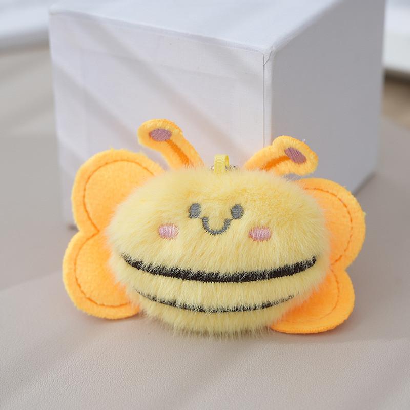 Soft Plush Cartoon Bee Keyring Charming Toy Figure For Fashion Bags And Accessories In Multiple Colors