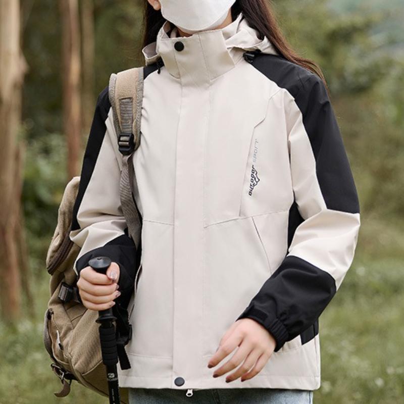 Three-in-one Two-piece Set with Velvet and Thickened Outdoor Double-layer Jacket with Removable Lining for Autumn and Winter