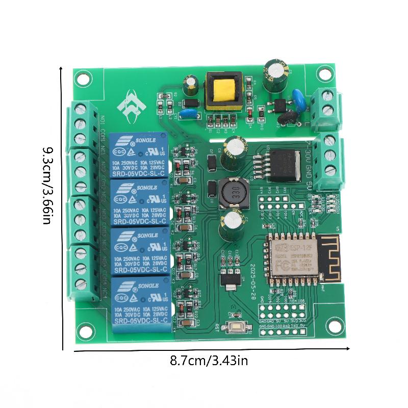 

1Pcs ESP8266 4-Channel WiFi Relay Module ESP-12F Wireless AC-DC Switching Power Supply Development Board For Arduino