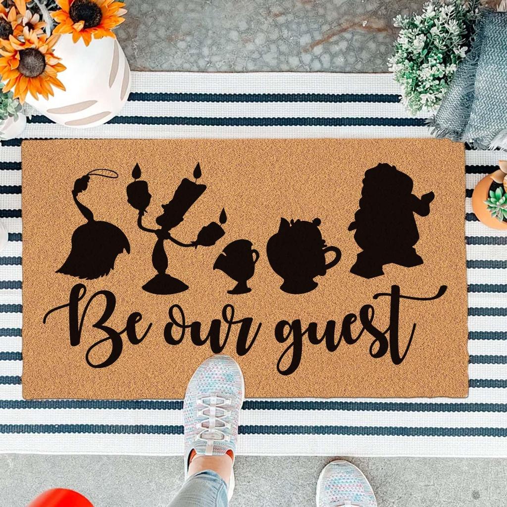 Be Our Guest Doormat Rubber Bathroom Kitchen Mat Garden Garage Door Floor Mat Non-Slip Carpet Entrance Rug