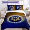 Leicester City Football Printed 3 Pieces Bedding Set, Comfortable Skin Friendly Bedroom Duvet Cover Set