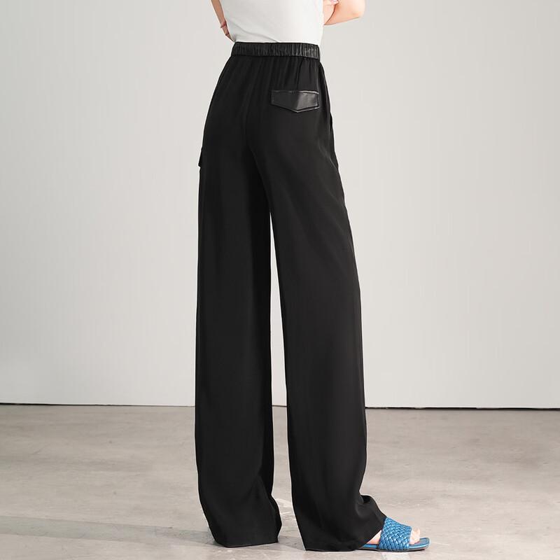 Women's High-Waist Straight Leg Casual Pants with Drawstring