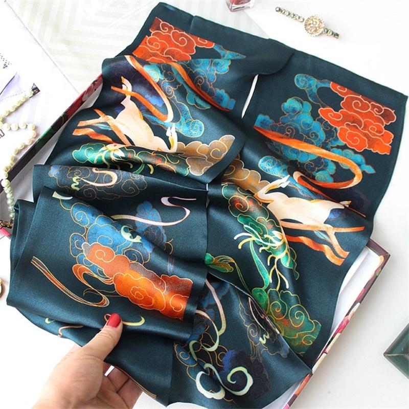 Chinese Style Colorful Double-Layer 100% Pure Silk Long Scarf for Women Ribbon Mulberry Silk Multi-Functional Long Scarf