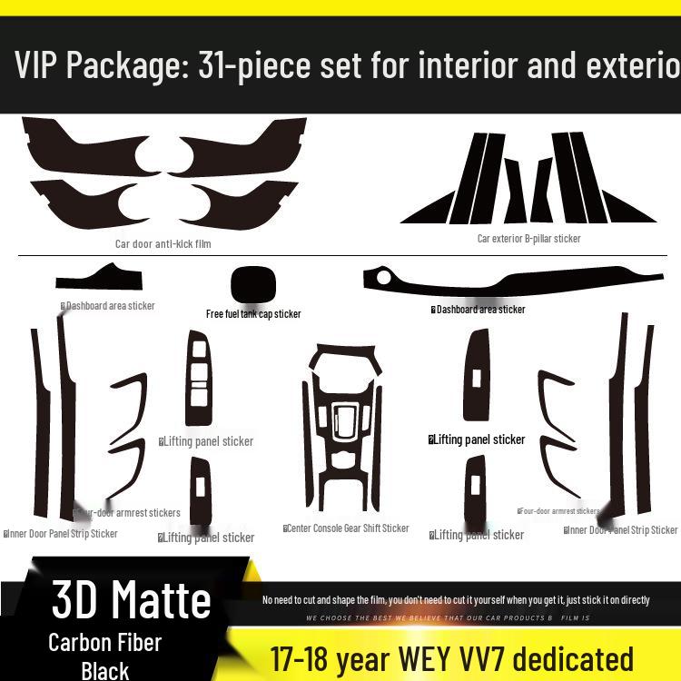 Carbon Fiber Interior Sticker for 17-21 WEY VV5 VV6 VV7S - Center Console Decoration P8
