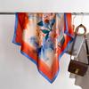 Soft Color Leaf Shadow Simulation Silk Printing Large Square Scarf Silk Scarf 90 Shawl Head Scarf Neck Protection Scarf Decorative Scarf
