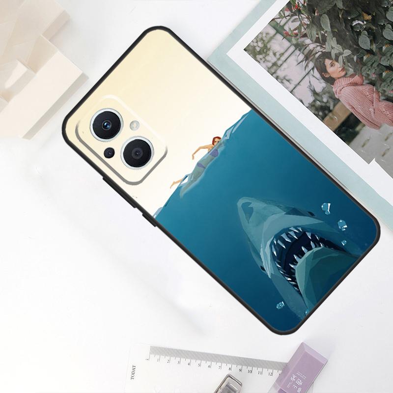 Cartoon Shark Case For OPPO Reno 8 7 6 5 4 Lite 10 Pro 11F 4Z 5Z 8T OPPO Find X2 X3 X5 Lite X6 Pro Cover
