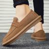 New Men'S Loafers Winter Shoes Warm Fleece Slip On Low Top Snow Boots Plush Flats Indoor Outdoor Fur Lined Casual Shoes