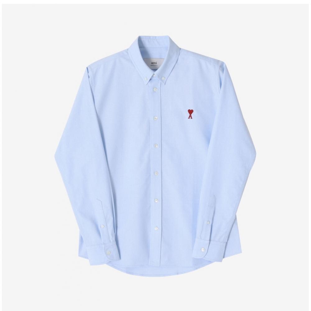 Ami Ami De Coeur Small Heart Logo Oxford Shirt Bfush063 Co0031