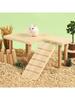 Hamster Wooden Ladder Platform Jumping Board Playground Hamster Climbing Toy Small Pets Stairs Toy Hamster Mice Cage Accessories