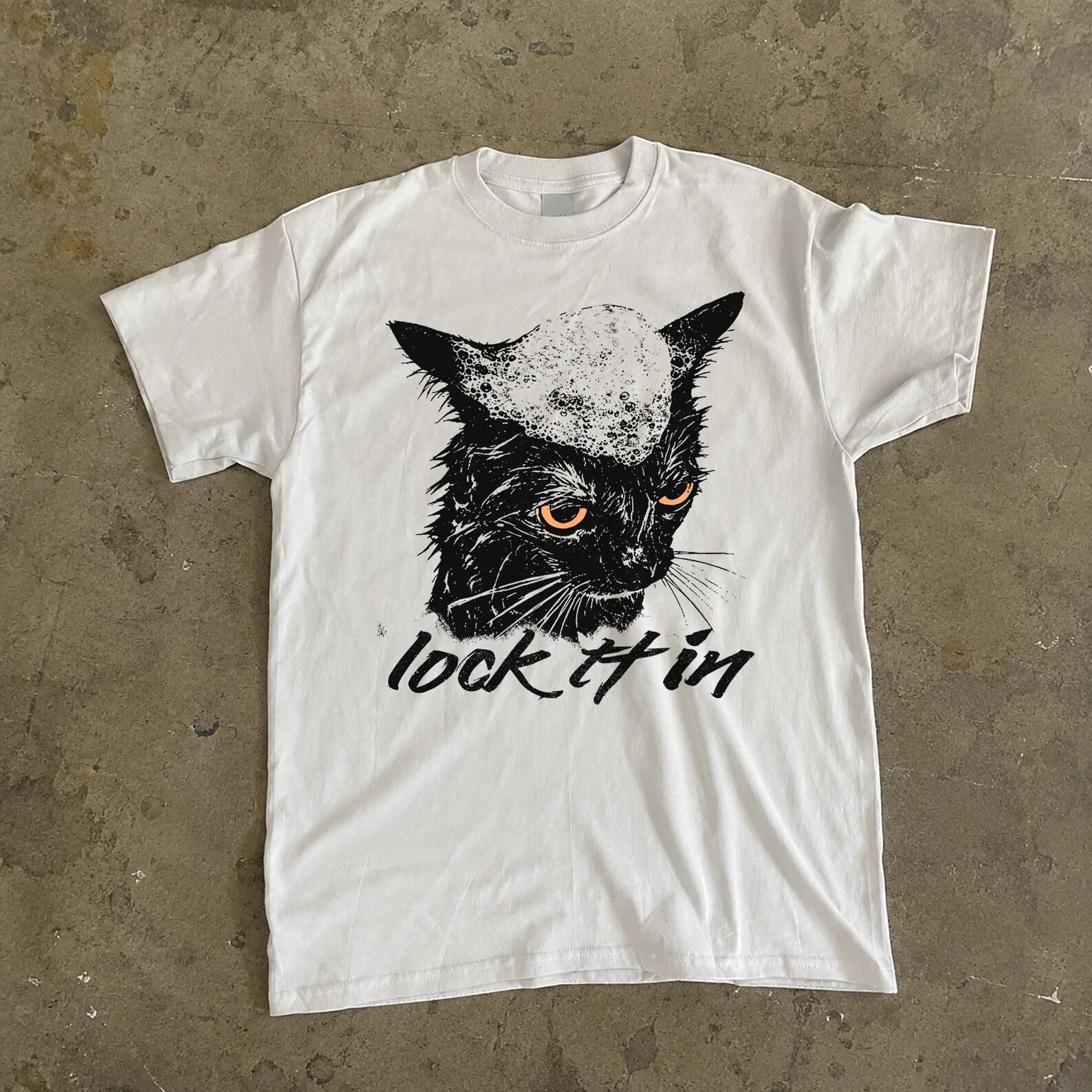Vintage Angry Cat Graphic Tee, Funny Meme Hissing CaT-Shirt 3XL
