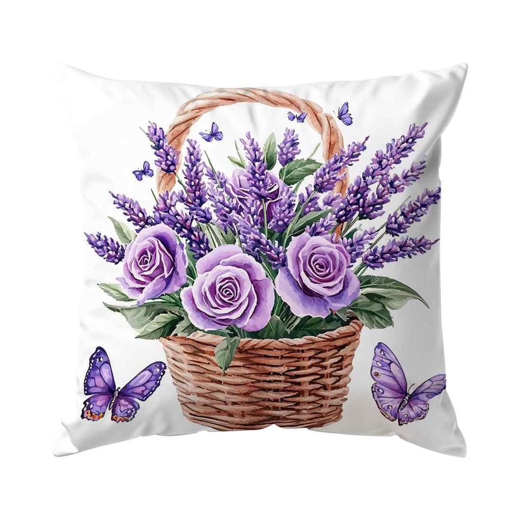 Heimdeko Bettwäsche Fantasie Lavendel Fahrradmuster Heimdeko Kissenbezug Wohnzimmer Sofa Polyester Kissenbezug
