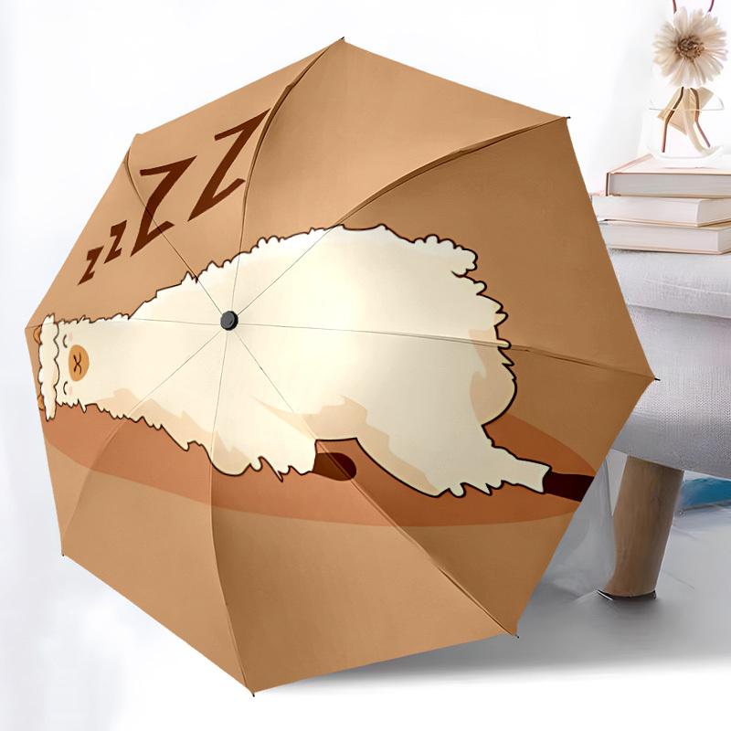

1pc Sleeping Llama Automatic Opening/Closing Folding Umbrella with 8 Ribs, Portable Sunshade Umbrella Birthday and Holidays gifts yy250105102