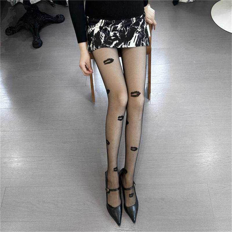 Sheer Tights High Waist Pantyhose Kisses Thigh High Stockings for Women Spring Summer Tights Pantyhose Hosiery