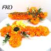 Floral Cross Decoration 2Pcs Dia De Los Muertos Artificial Flower, Marigold Wall Decor for Day Tabletop Flowers of The Dead Halloween Easter
