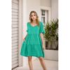 Summer Women's Casual V-Neck Ruffled Babydoll Dress, European American Style Fashion Ladies Dress