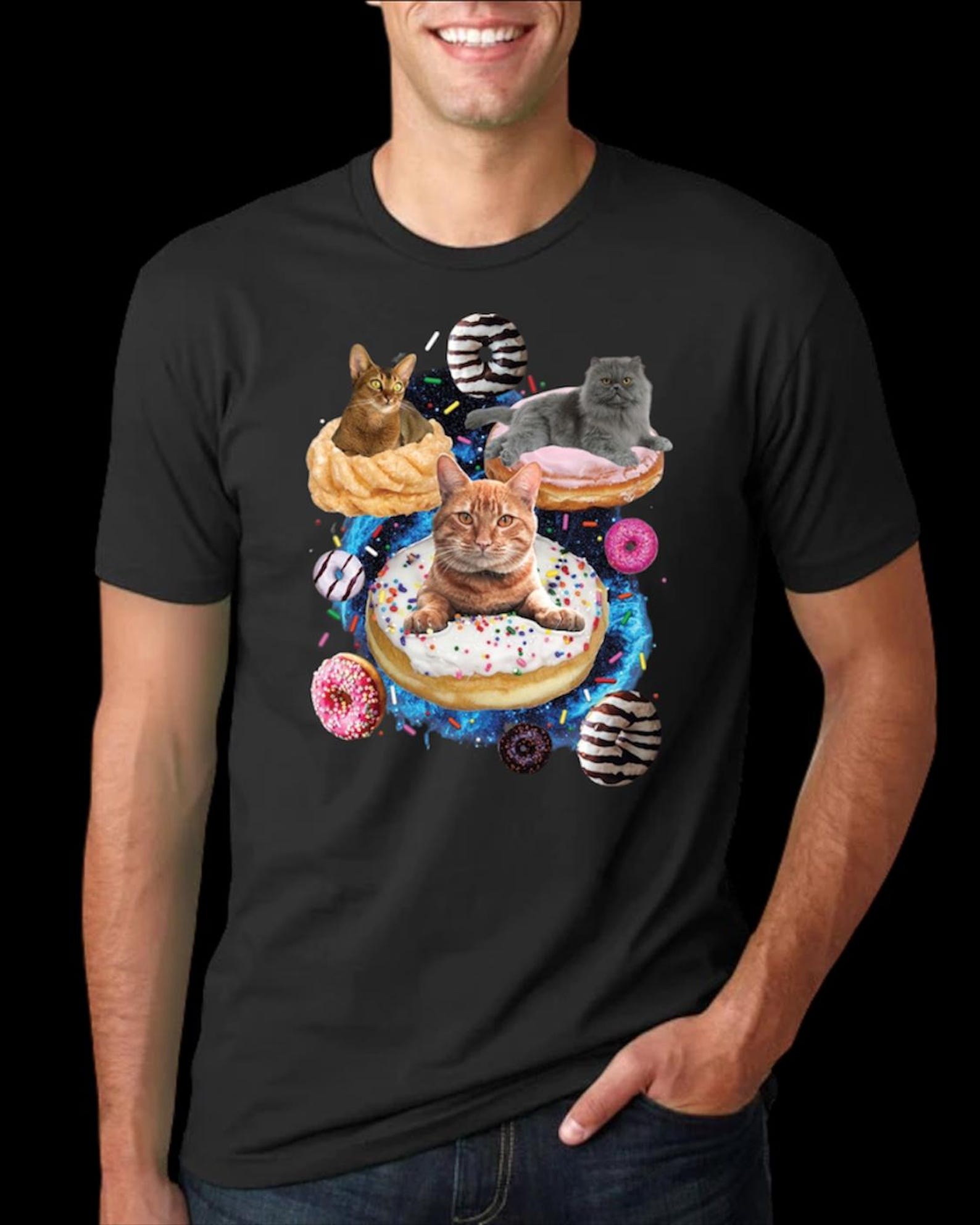 Cute Cat DonuT shirt – Funny Kawaii Cats Dessert Graphic T shirt S