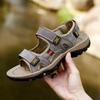 Fashion Genuine Leather Men's Sandals Outdoor Sports Beach Shoes Non-Slip Roman Sandals Cool Open Toe Flats Quick Dry Wading Aqua Shoes