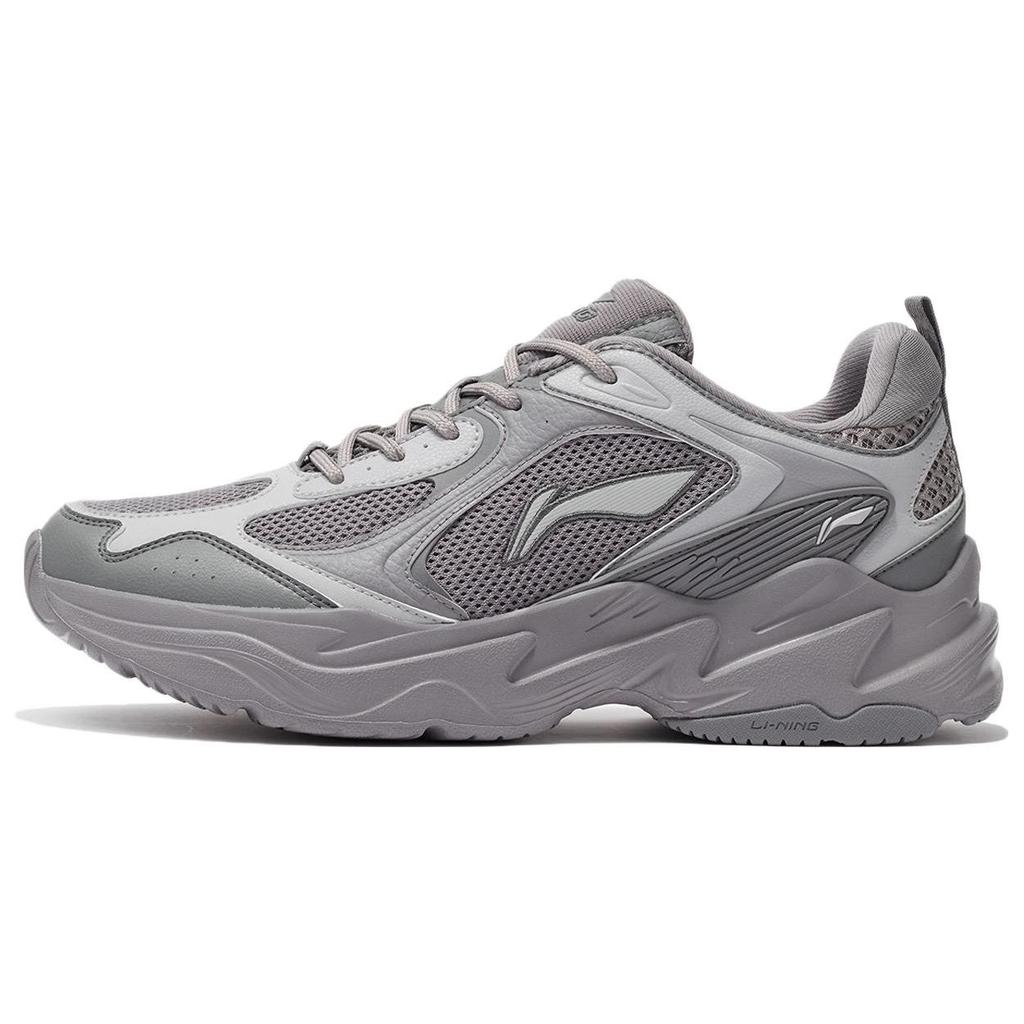Li Ning Rebound Trend Shock Absorbing Breathable Low Top Running Shoes Men sneaker Gray ARLS013-6