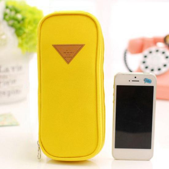 Tragbares Federmäppchen, ordentlich ausgerichtete Aufbewahrung, einfarbig, multifunktionale Tasche, Schreibwarenversorgung