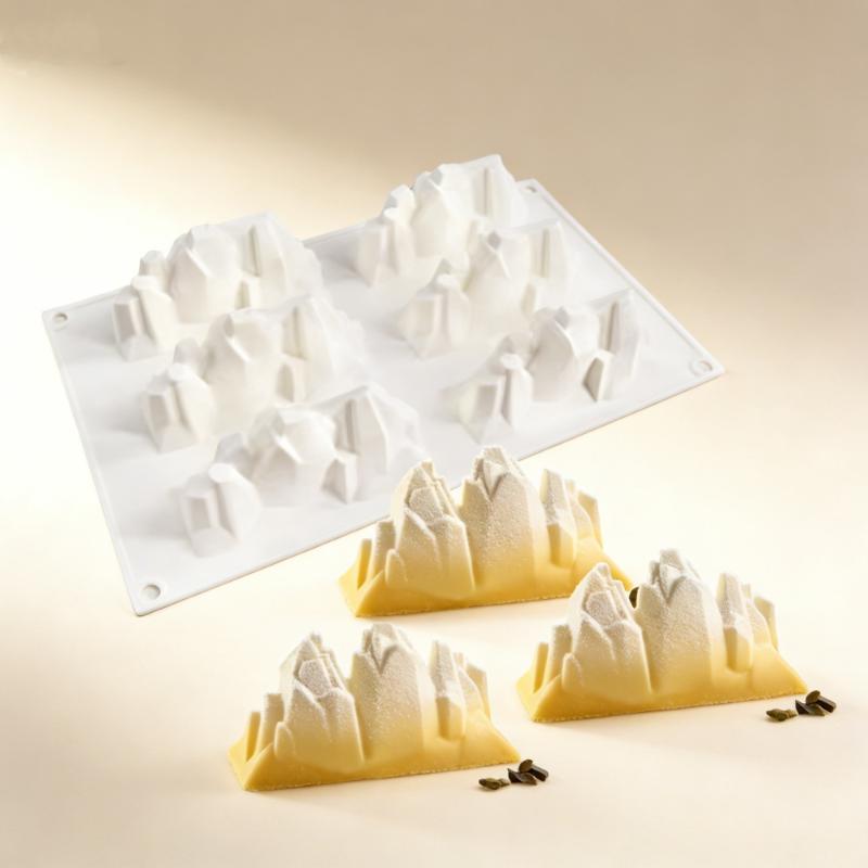 Stampo in Silicone Riutilizzabile per Torta Montagna di Neve, Stampo da Forno Sicuro per Alimenti per Torta Chiffon, Festa con Gelato, Preparazione Dessert