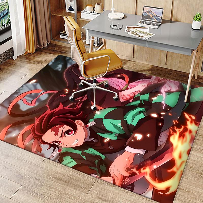 Demon Slayer Printed Absorbent Washable Carpet, Non-Slip Bathroom Mats, Kitchen Rugs, Yoga Mat,Living Room Entrance, Camping Picnic Rugs
