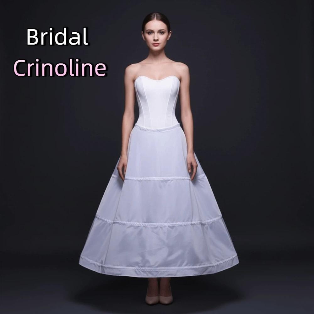Lightweight 3 Hoops Bridal Crinoline White Breathable Bridal Underskirt A-Line Shape Elegant Cosplay Crinoline Wedding Dress