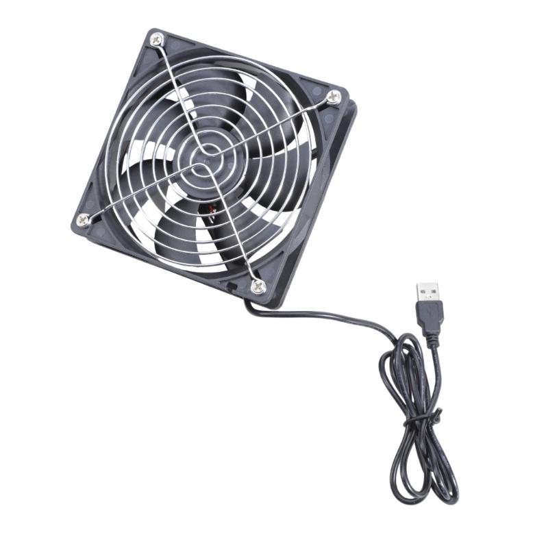 High Efficiency 12cm Duct Ventilation Exhaust Fan with USB Cable for 3D Printer Enclosure Cooling and Dust Removal